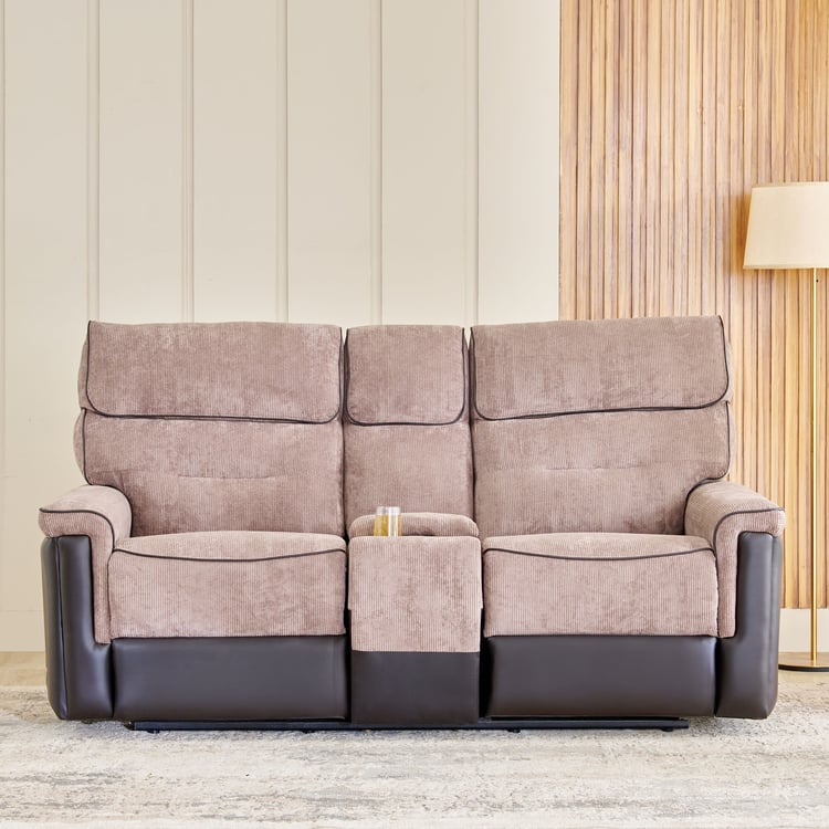 Cristian Fabric 2-Seater Recliner - Brown