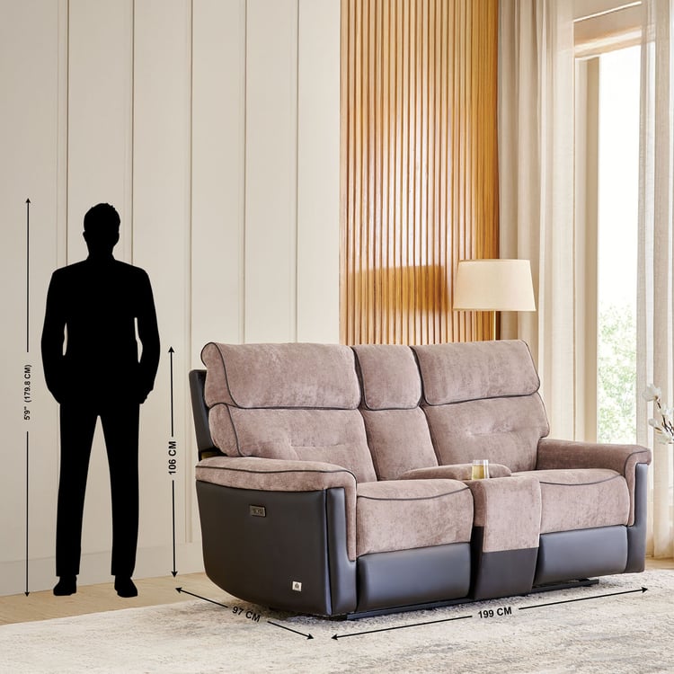Cristian Fabric 2-Seater Recliner - Brown