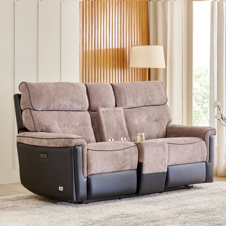Cristian Fabric 2-Seater Recliner - Brown