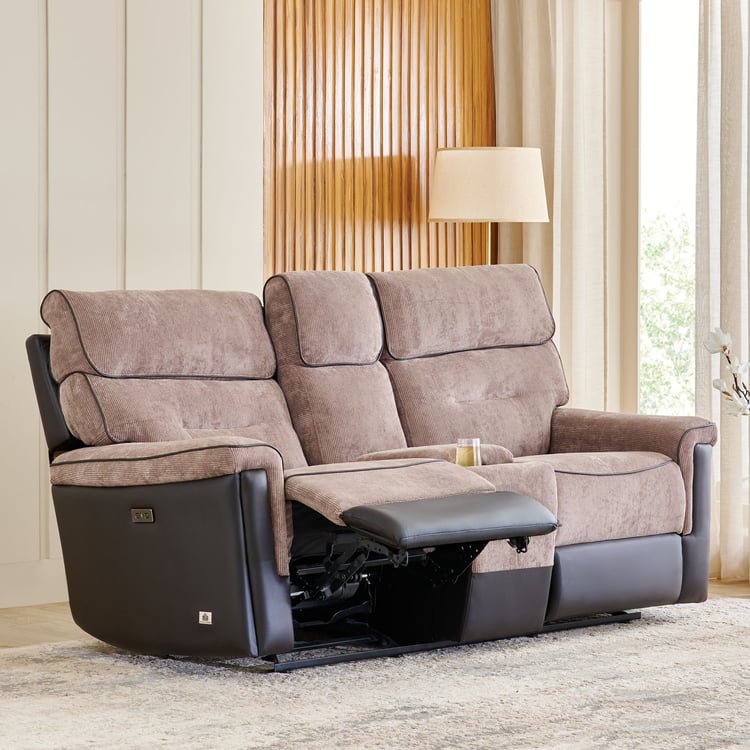 Cristian Fabric 2-Seater Recliner - Brown