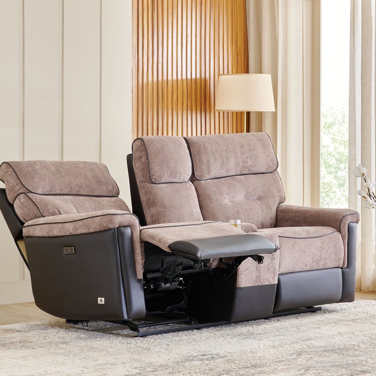 Cristian Fabric 2-Seater Recliner - Brown