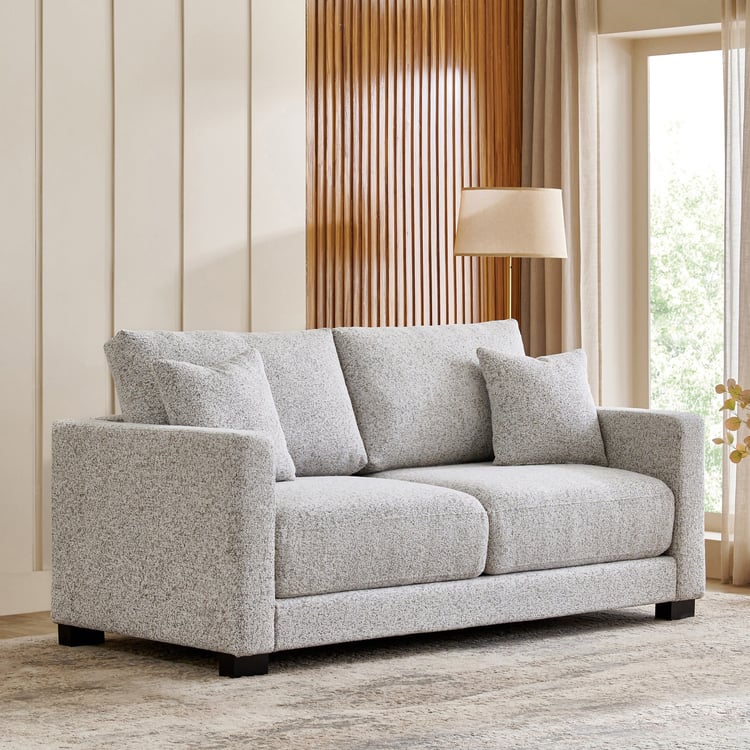 Gather Fabric 3-Seater Sofa with Cushions - Beige