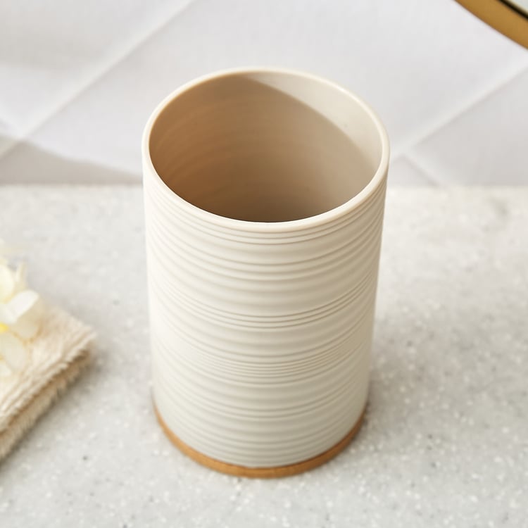 Intelio Boyle Taupe Holder with Wooden Base