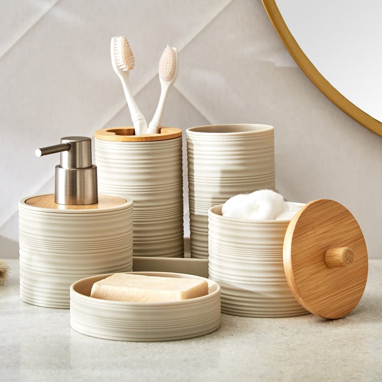 Intelio Boyle Cotton Jar with Wooden Lid