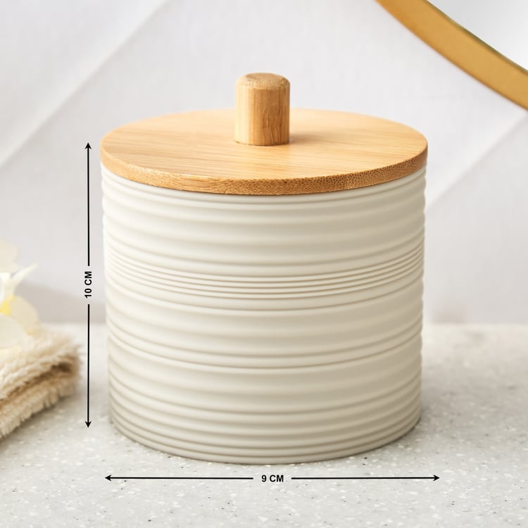 Intelio Boyle Cotton Jar with Wooden Lid