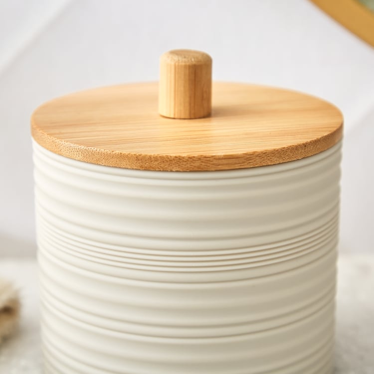 Intelio Boyle Cotton Jar with Wooden Lid