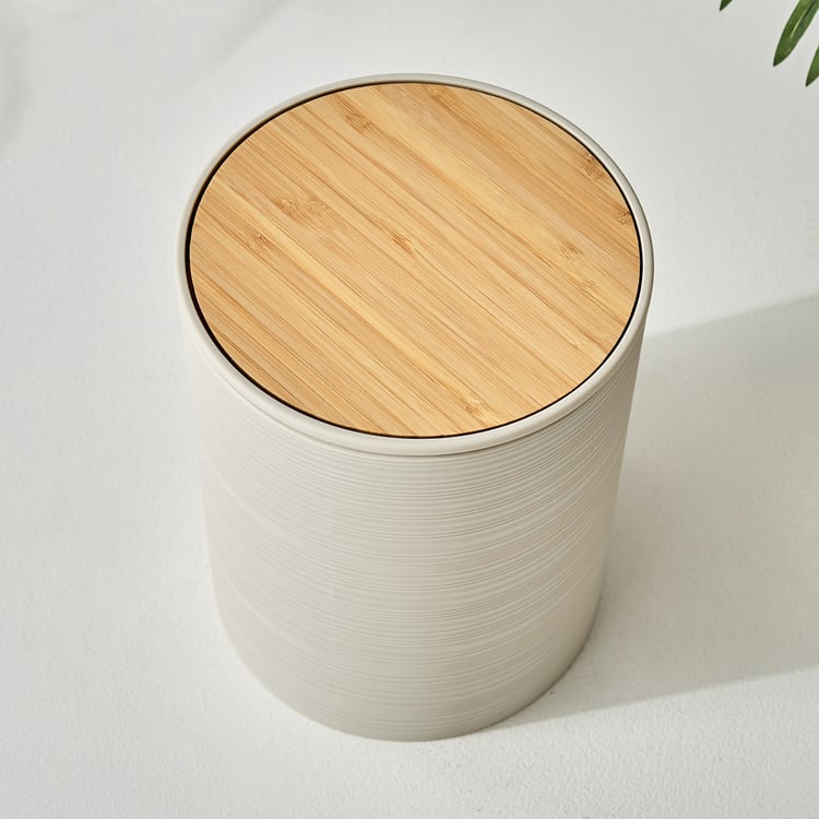 Intelio Boyle Swing Waste Bin with Bamboo Lid - 6L