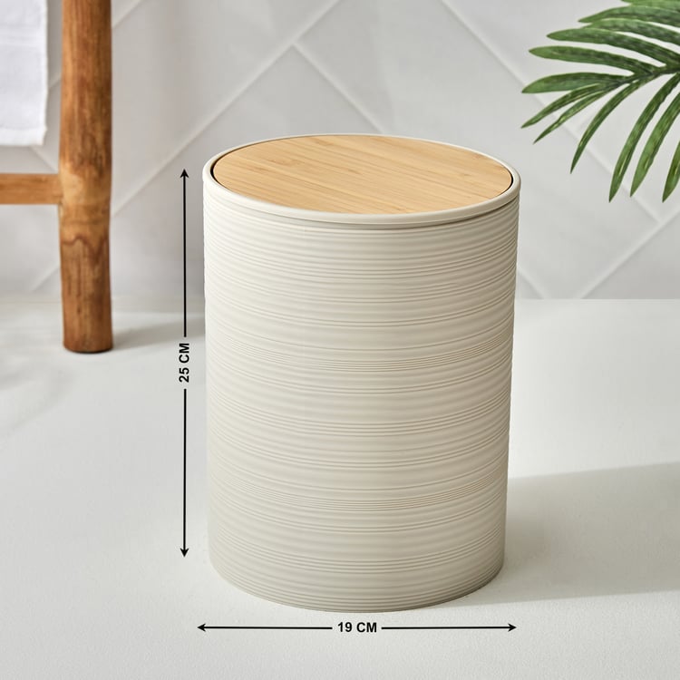 Intelio Boyle Swing Waste Bin with Bamboo Lid - 6L