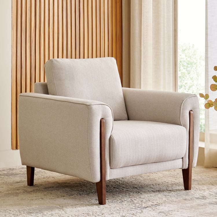 Halifax Fabric 1-Seater Sofa - Beige