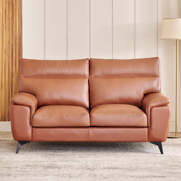 Aprilla NXT Half Leather 2-Seater Sofa - Tan