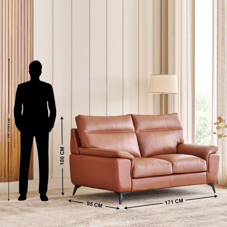 Aprilla NXT Half Leather 2-Seater Sofa - Tan