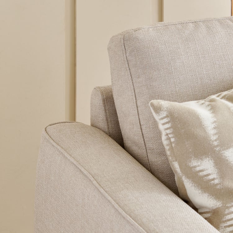 Halifax Fabric 2-Seater Sofa with Cushions - Beige