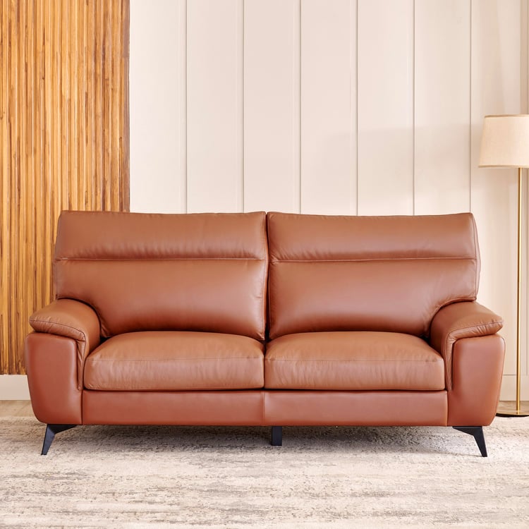 Aprilla NXT Half Leather 3-Seater Sofa - Tan