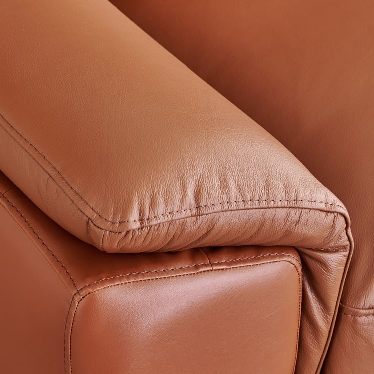 Aprilla NXT Half Leather 3-Seater Sofa - Tan