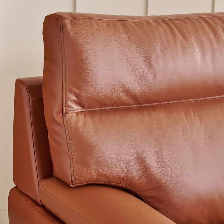 Aprilla NXT Half Leather 3-Seater Sofa - Tan