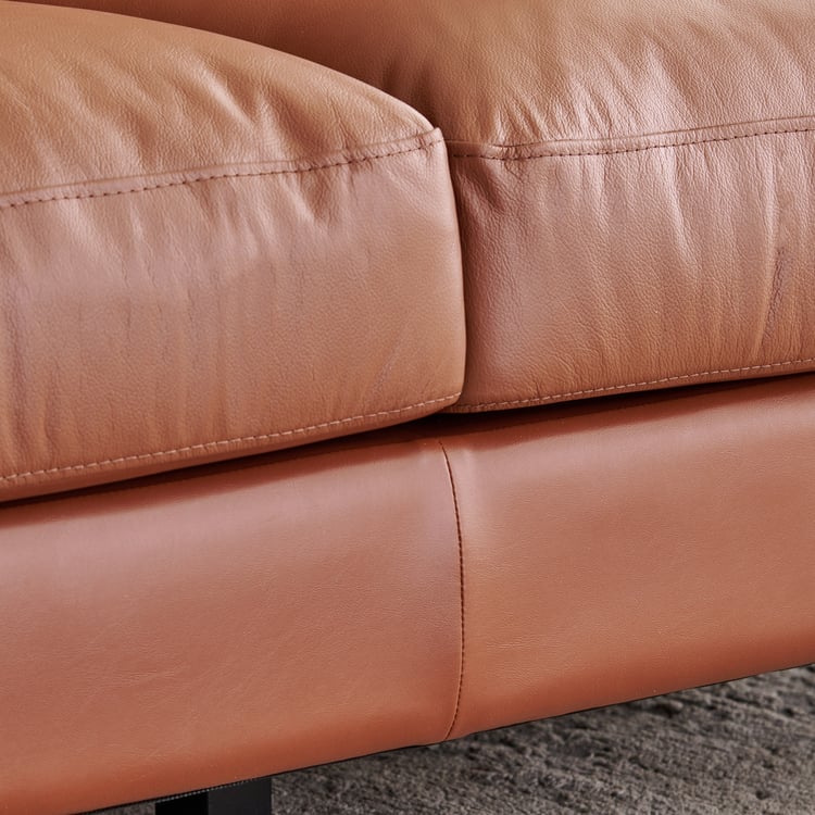 Aprilla NXT Half Leather 3-Seater Sofa - Tan