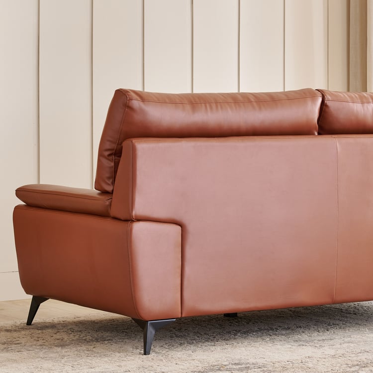 Aprilla NXT Half Leather 3-Seater Sofa - Tan
