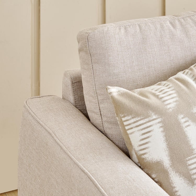 Halifax Fabric 3-Seater Sofa with Cushions - Beige
