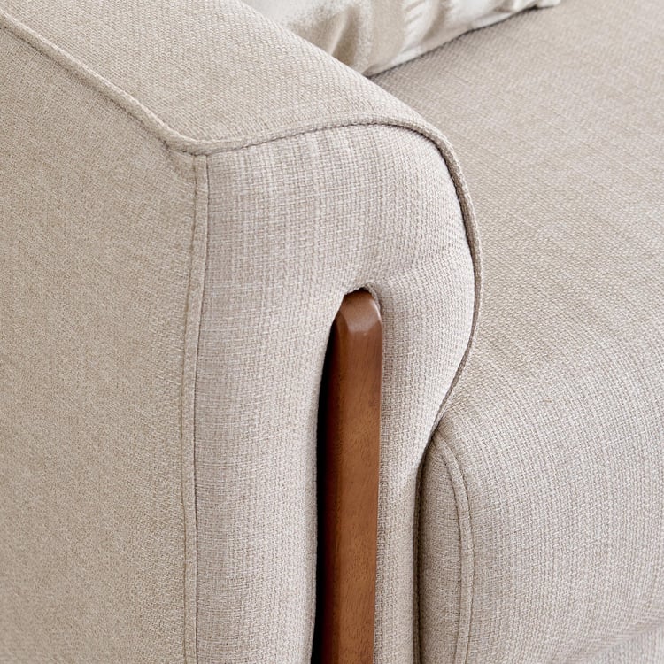 Halifax Fabric 3-Seater Sofa with Cushions - Beige