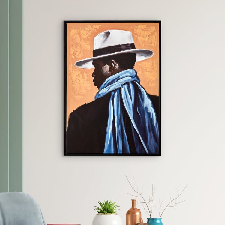 Artistry Dawn Canvas Hand Painted African Man Picture Frame - 50x70cm