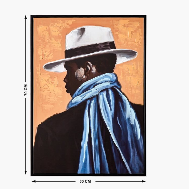 Artistry Dawn Canvas Hand Painted African Man Picture Frame - 50x70cm