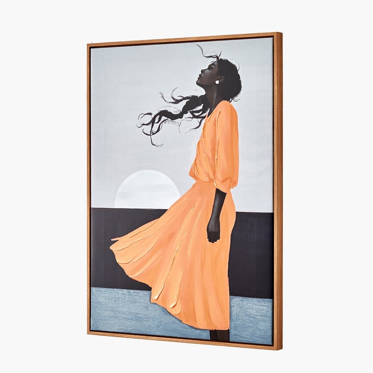 Artistry Dawn Canvas Hand Painted African Lady Picture Frame - 50x70cm