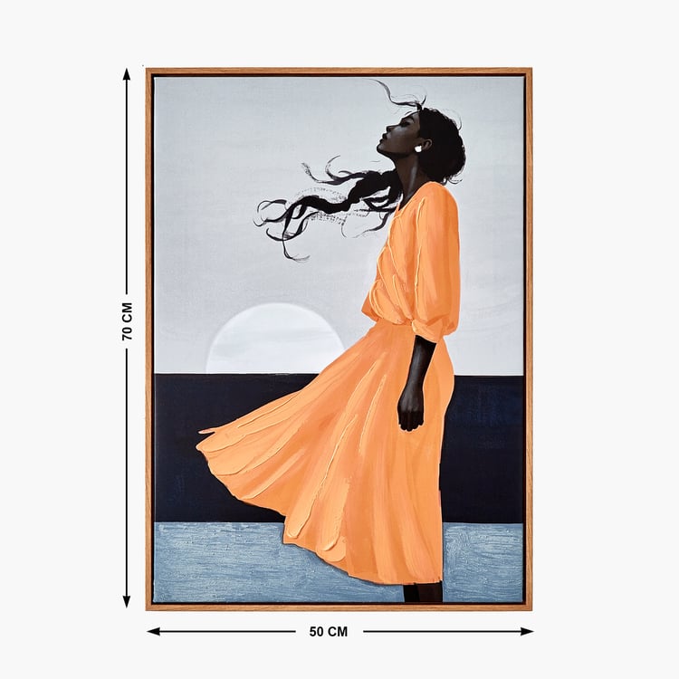 Artistry Dawn Canvas Hand Painted African Lady Picture Frame - 50x70cm