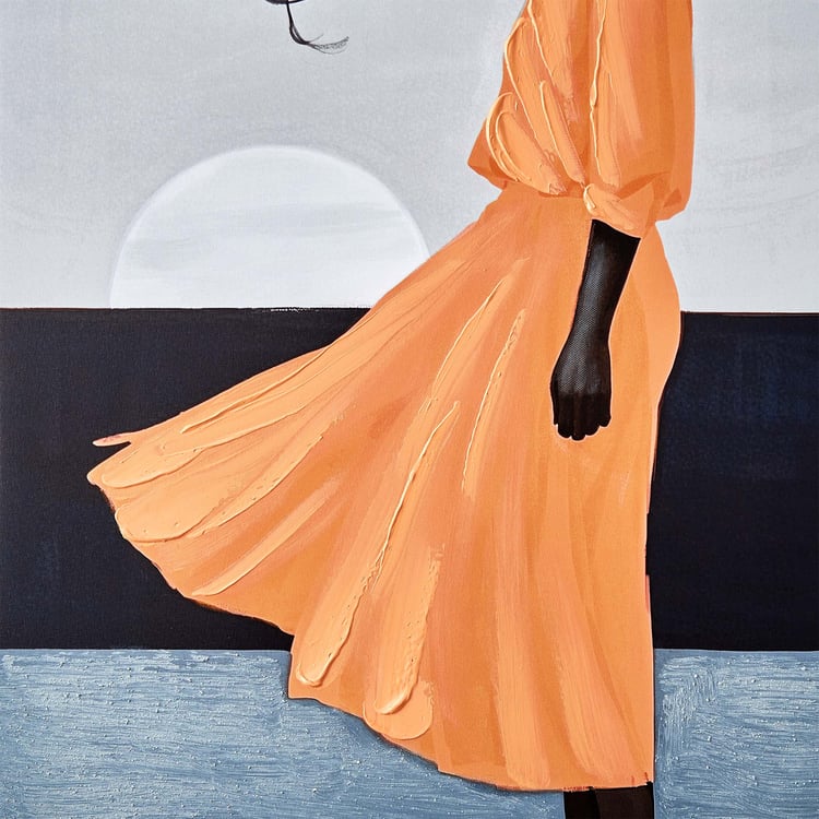 Artistry Dawn Canvas Hand Painted African Lady Picture Frame - 50x70cm