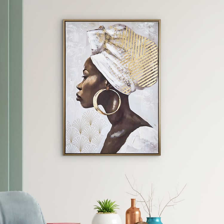 Artistry Sartora Canvas Hand Painted African Lady Picture Frame - 50x70cm