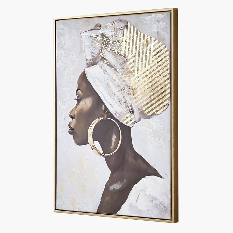 Artistry Sartora Canvas Hand Painted African Lady Picture Frame - 50x70cm