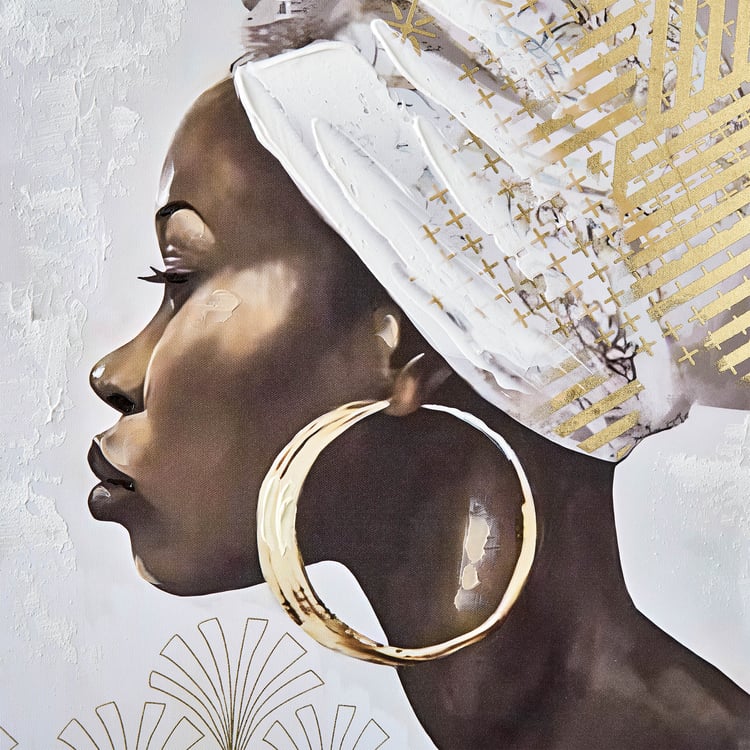 Artistry Sartora Canvas Hand Painted African Lady Picture Frame - 50x70cm