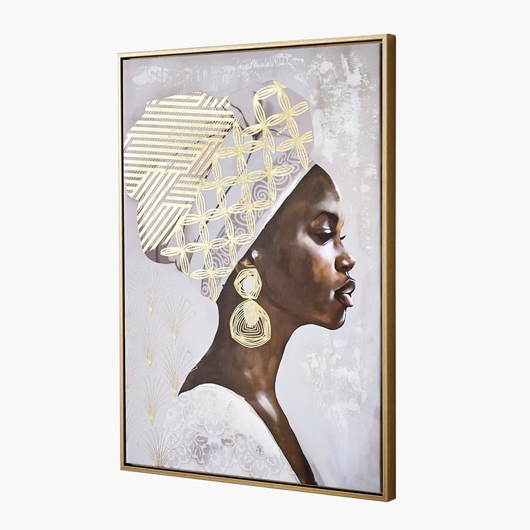 Artistry Sartora Canvas Hand Painted African Lady Picture Frame - 50x70cm