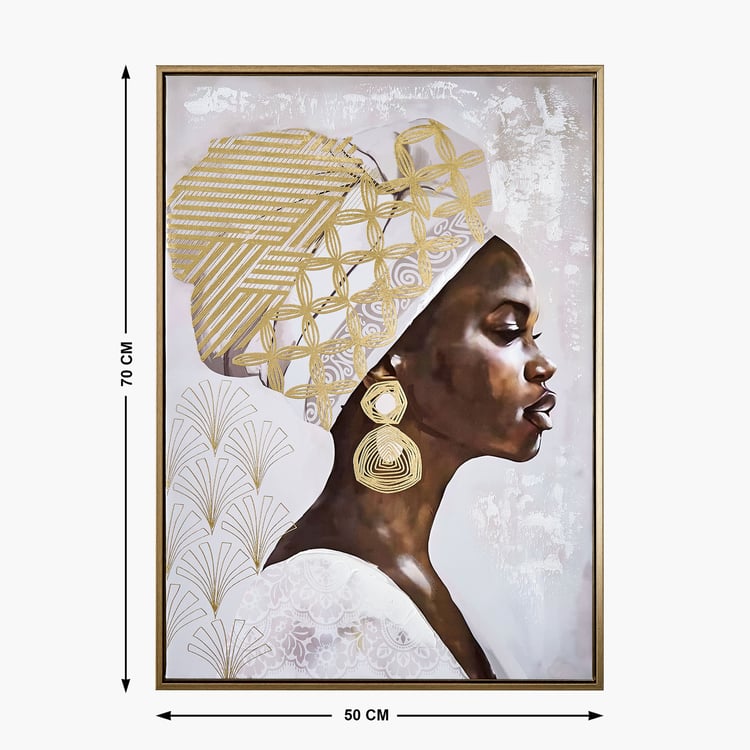 Artistry Sartora Canvas Hand Painted African Lady Picture Frame - 50x70cm