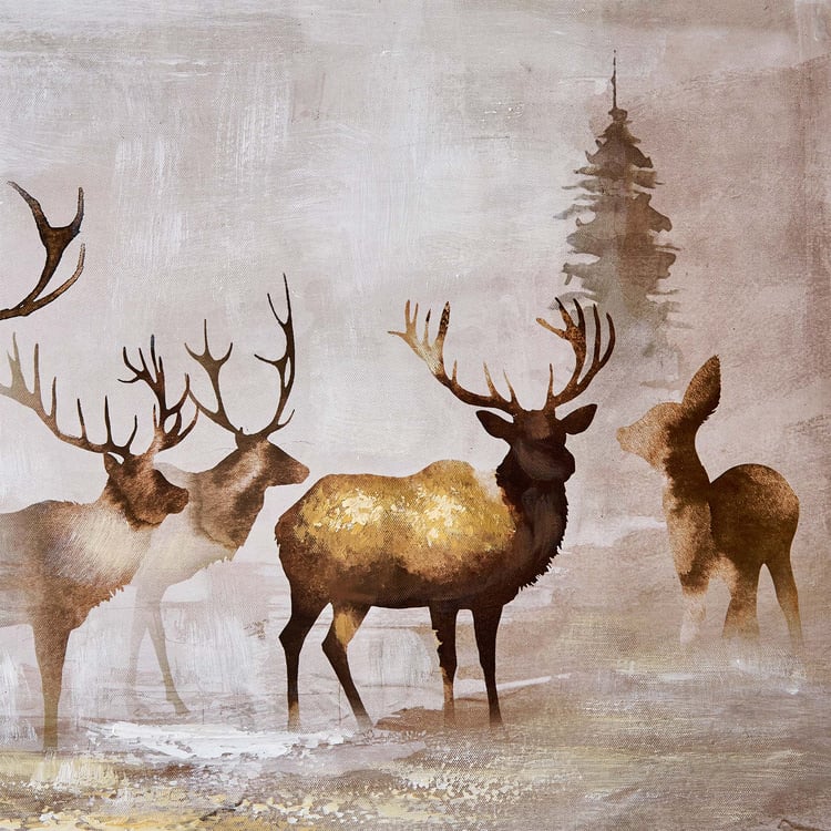 Artistry Sohome Canvas Hand Painted Reindeer Picture Frame - 100x60cm
