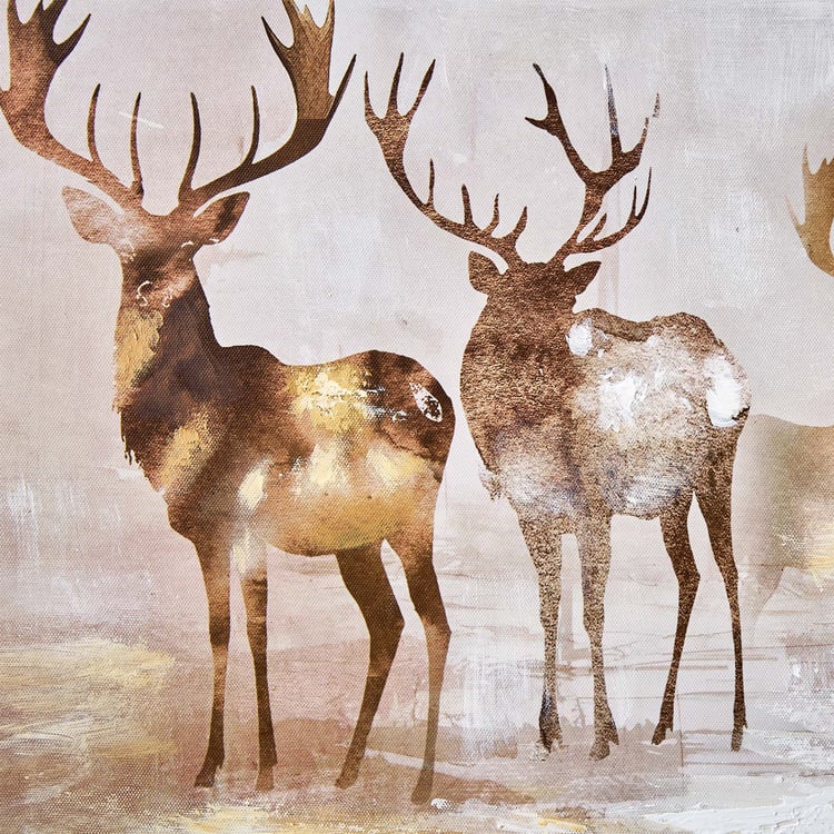 Artistry Sohome Canvas Hand Painted Reindeer Picture Frame - 100x60cm