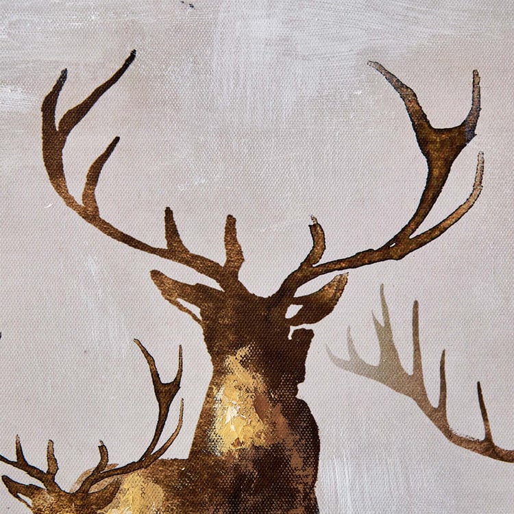 Artistry Sohome Canvas Hand Painted Reindeer Picture Frame - 100x60cm