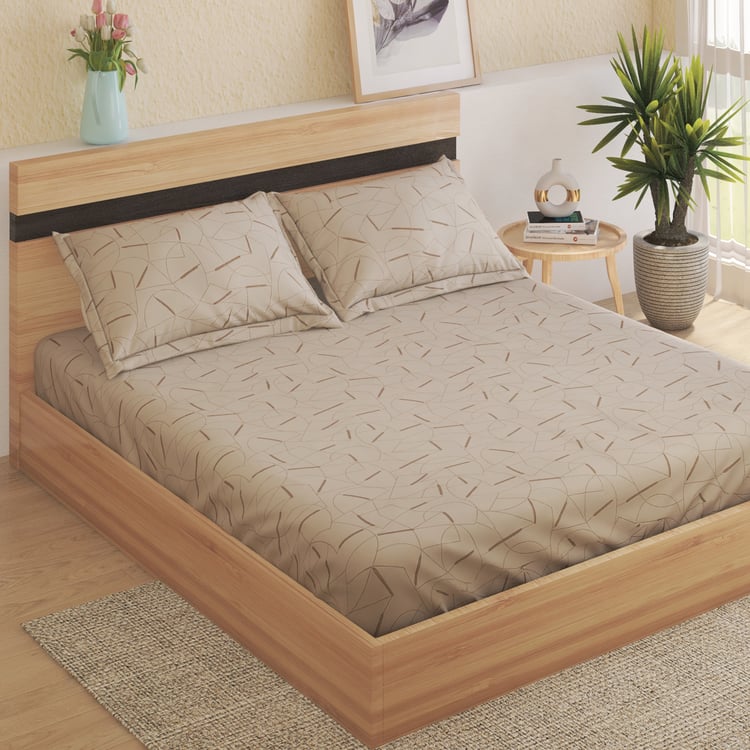 Oxford Sakura Cotton 144TC Printed 3Pcs Super King Bedsheet Set