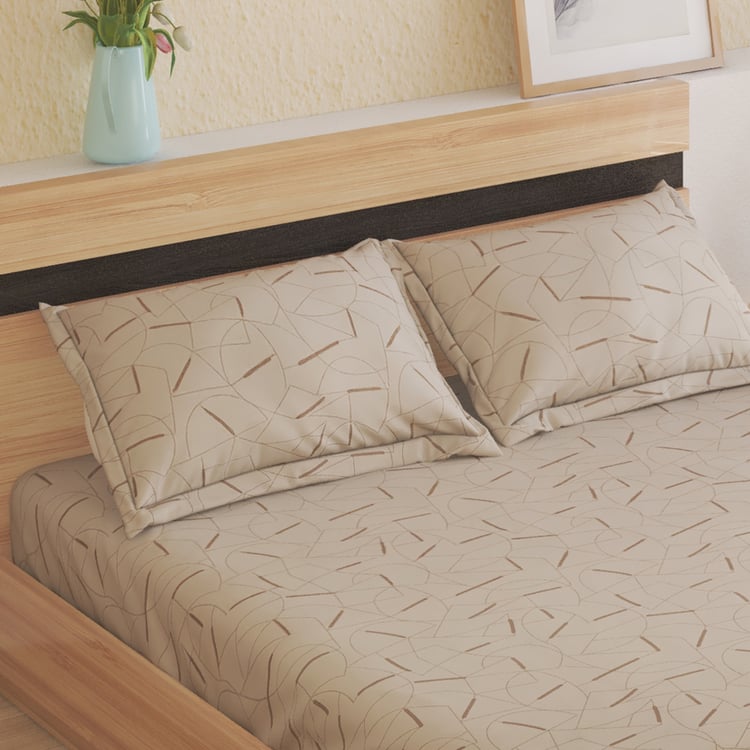 Oxford Sakura Cotton 144TC Printed 3Pcs Super King Bedsheet Set