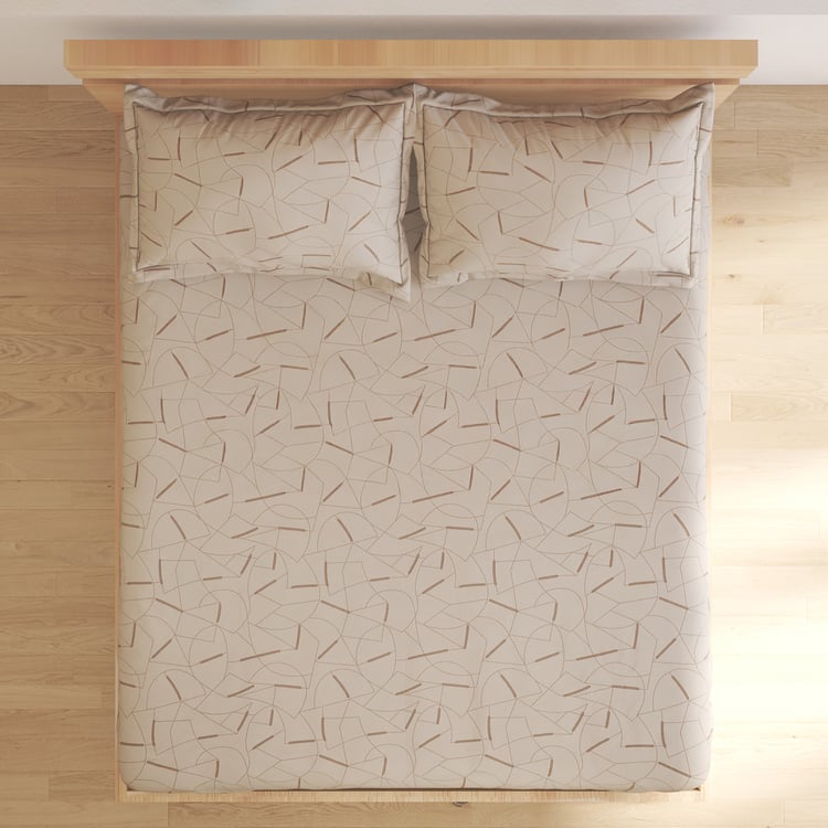 Oxford Sakura Cotton 144TC Printed 3Pcs Super King Bedsheet Set