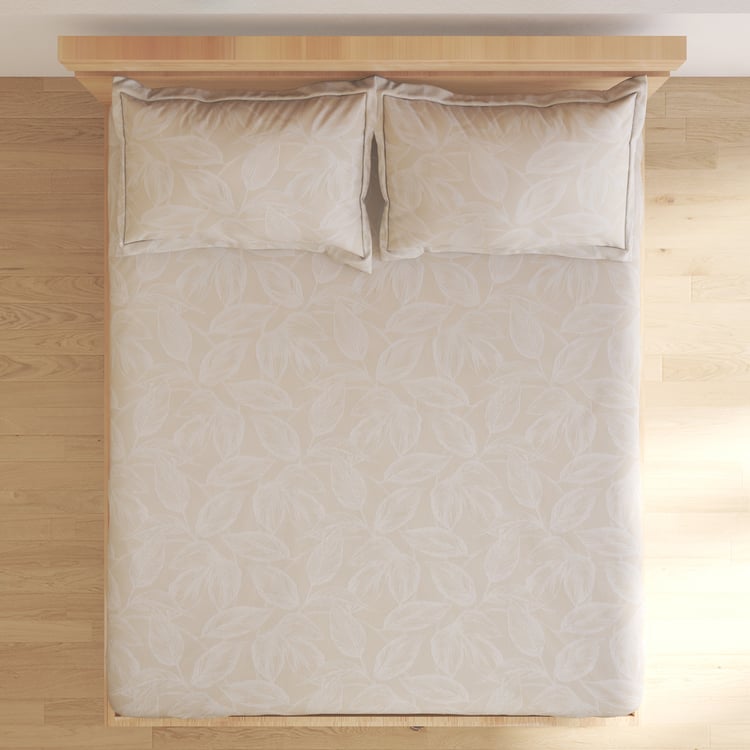 Oxford Foliage Cotton 144TC Printed 3Pcs Super King Bedsheet Set