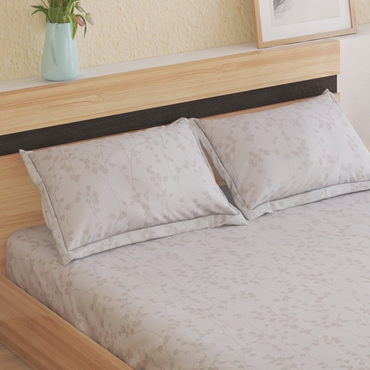 Oxford Vine Cotton 144TC Printed 3Pcs Super King Bedsheet Set