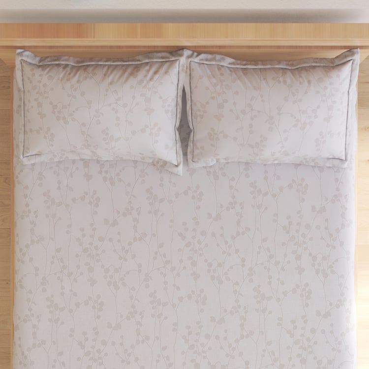 Oxford Vine Cotton 144TC Printed 3Pcs Super King Bedsheet Set