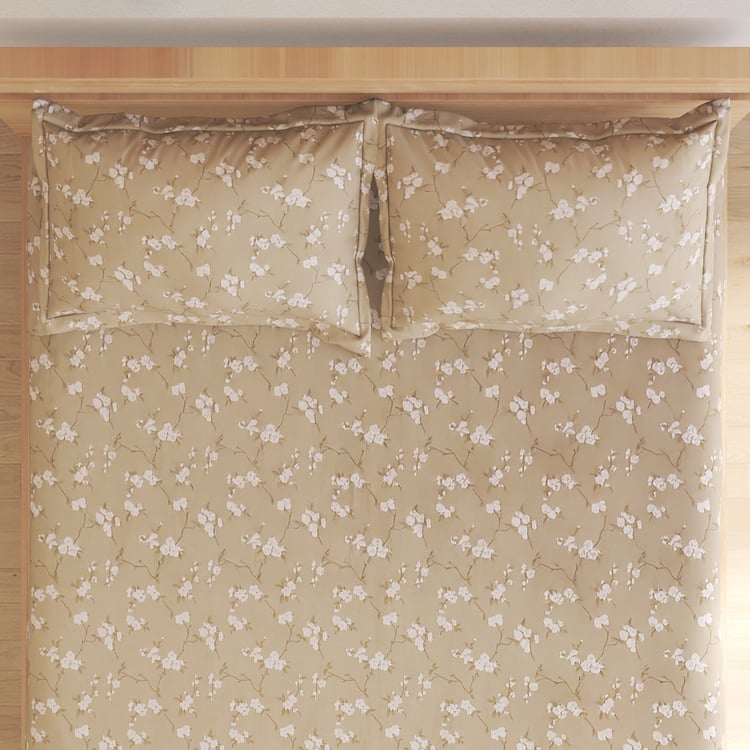 Oxford Sakura Cotton 144TC Floral Print 3Pcs Super King Bedsheet Set