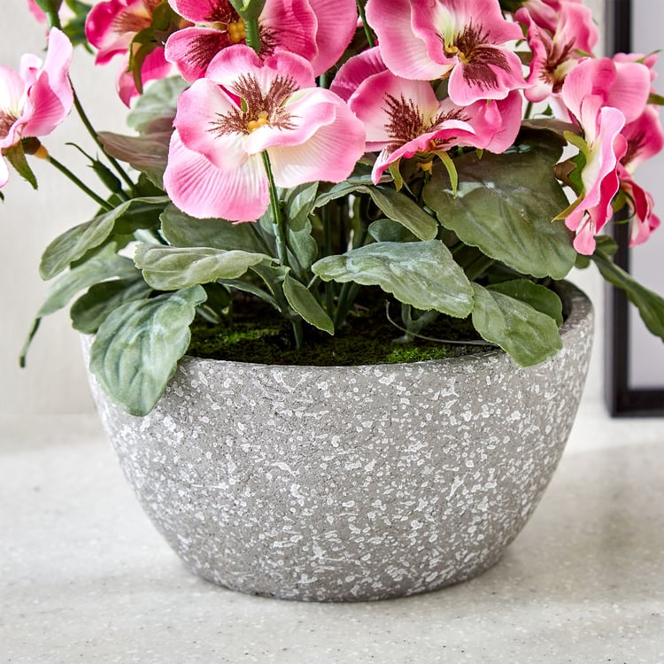 Gloria Bloom Artificial Pansy Flowers in Paper Mache Pot