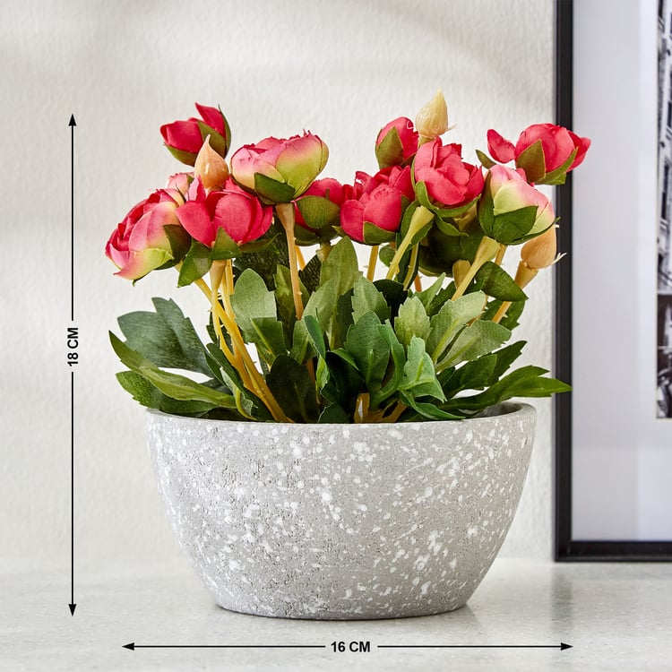 Gloria Bloom Artificial Peony Flowers in Paper Mache Pot