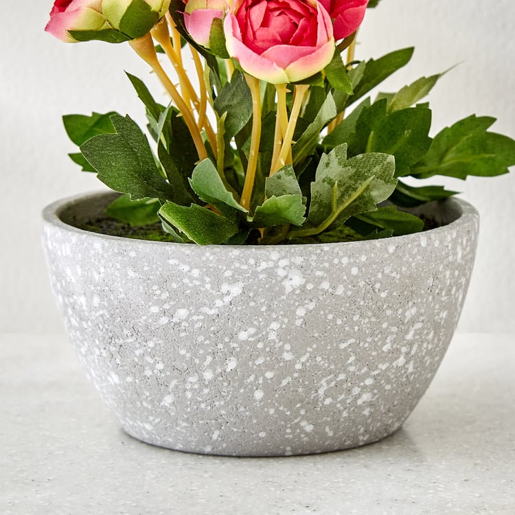 Gloria Bloom Artificial Peony Flowers in Paper Mache Pot