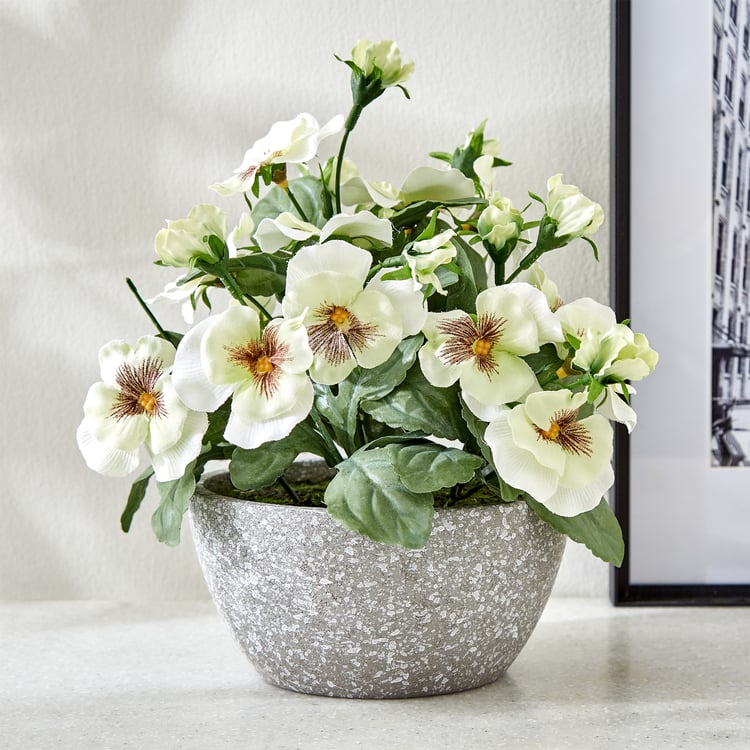 Gloria Bloom Artificial Pansy Flower in Pot