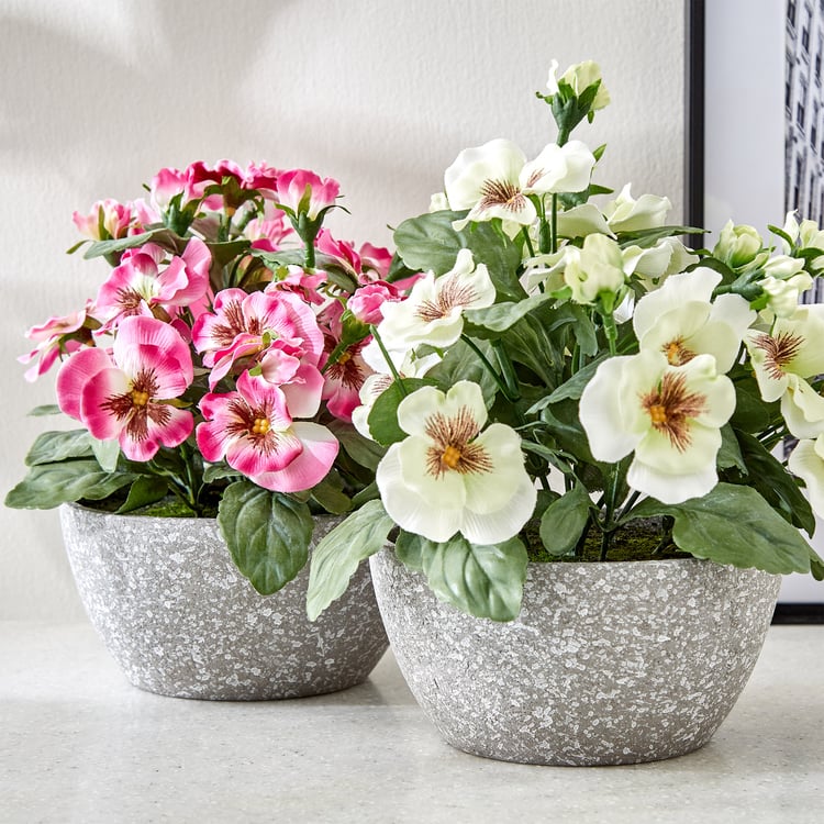 Gloria Bloom Artificial Pansy Flower in Pot