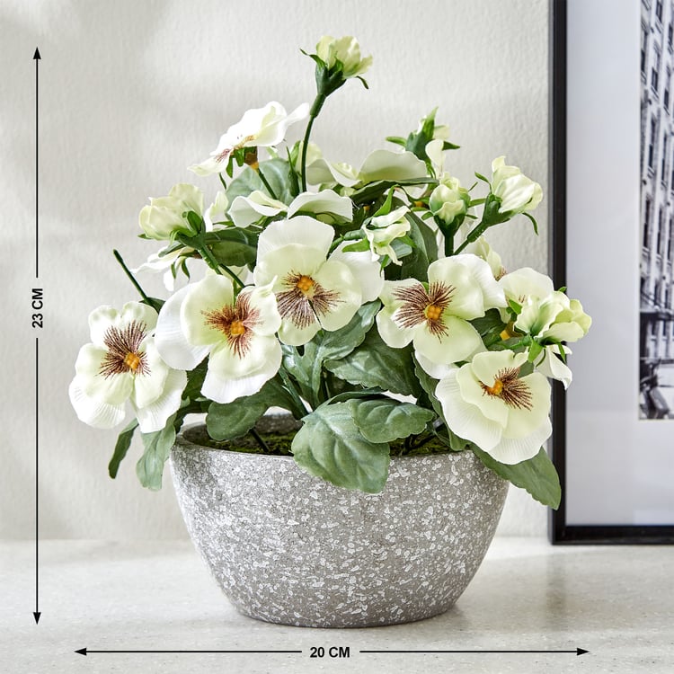 Gloria Bloom Artificial Pansy Flower in Pot
