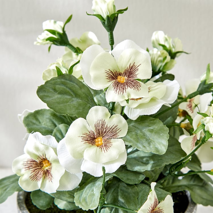Gloria Bloom Artificial Pansy Flower in Pot